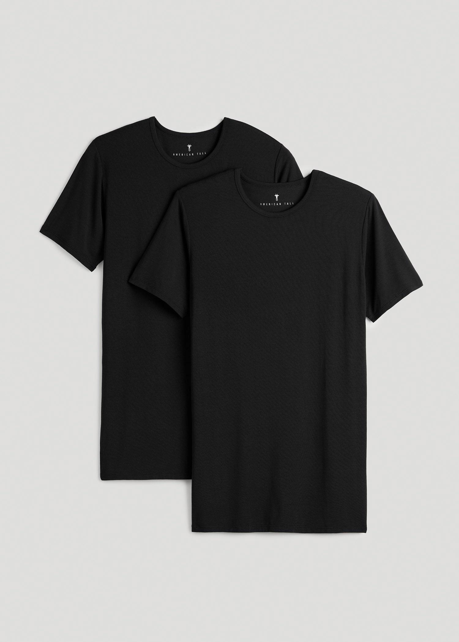 UltraSoftLining Durable Overlock Stitch 2 Pack Luxe Modal Crewneck Undershirt in Black