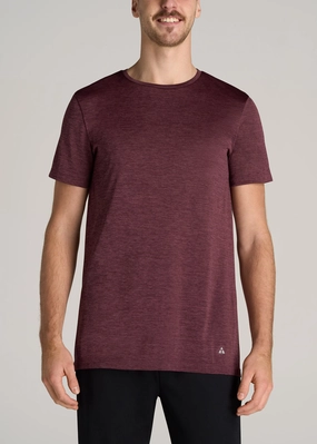 Stretchable Knit Bonded Seam Durability A.T. Performance MODERN-FIT Athletic Jersey Tall Tee in Rust Red