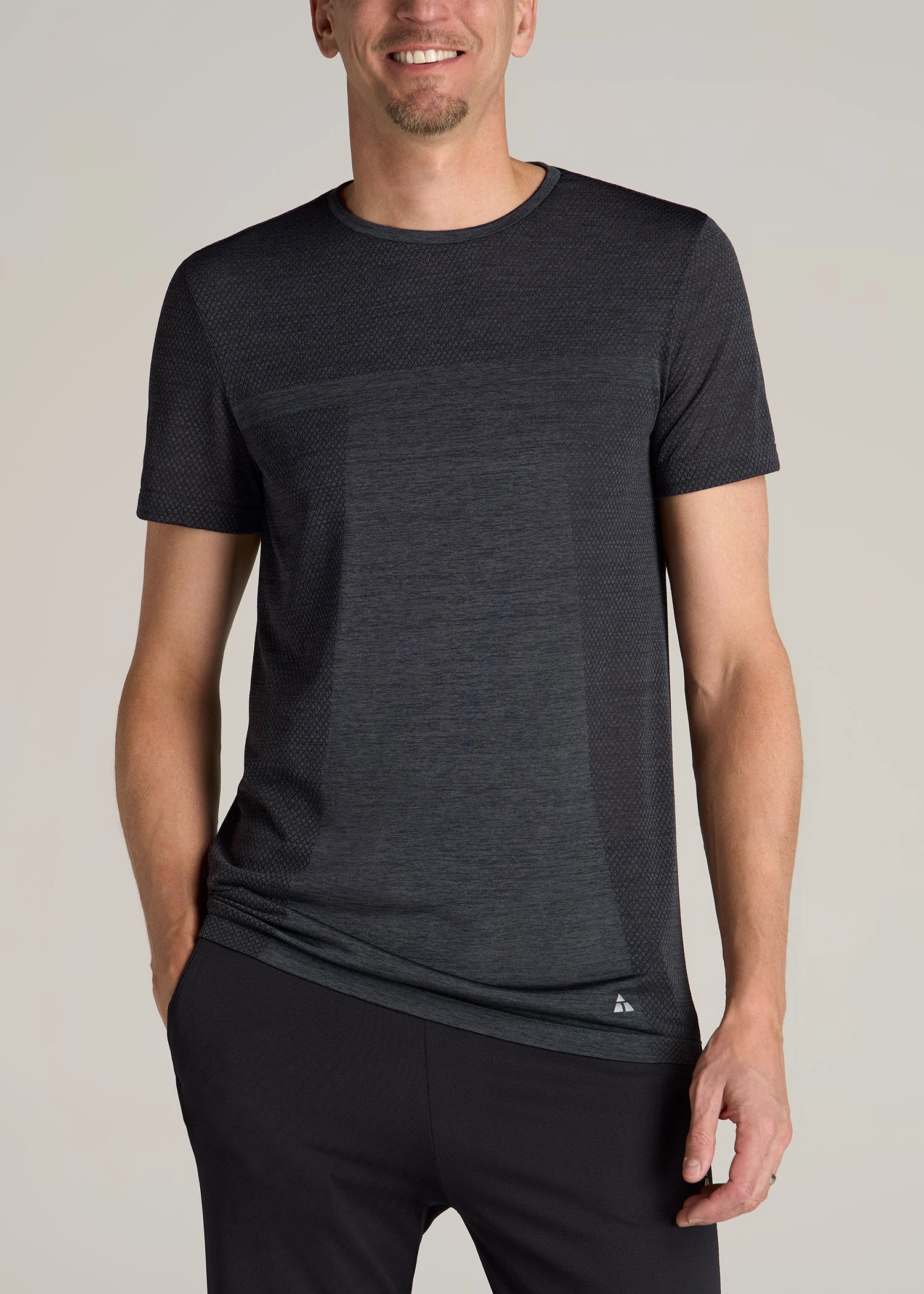 Odor Resistant Fabric Reflective Safety Trim A.T. Performance MODERN-FIT Engineered Athletic Tall Tee in Charcoal Mix