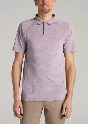 TaglessLabel A.T. Performance: Raglan Men's Tall Polo Shirt in Lavender Mix