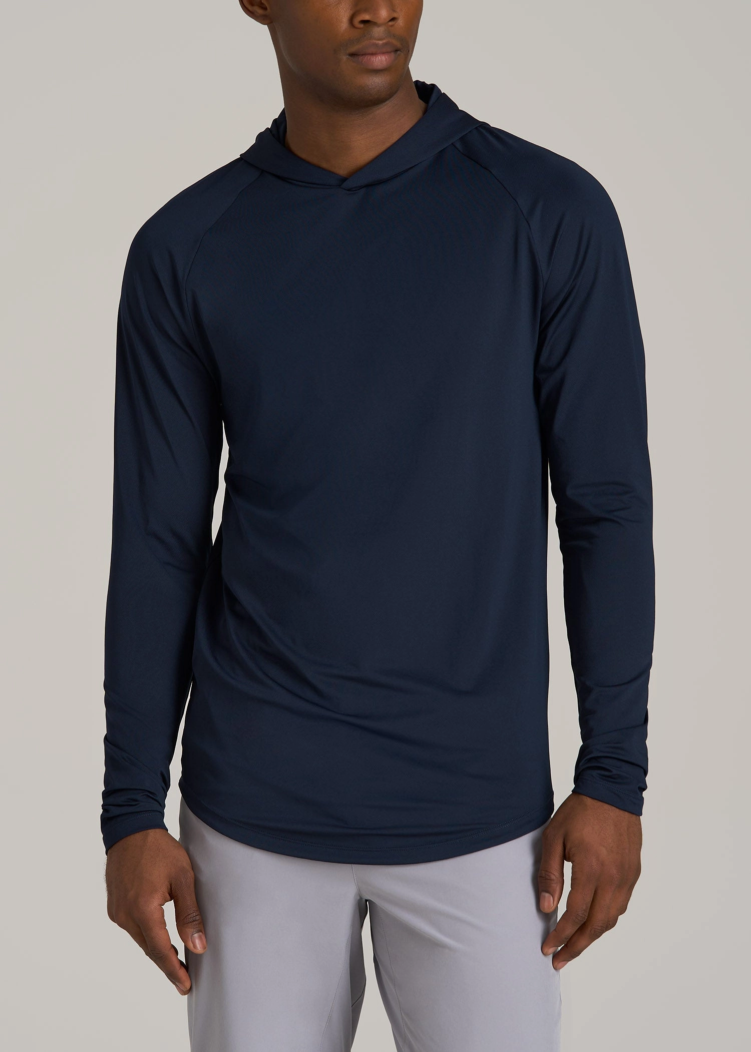 A.T. Performance Training Hoodie for Tall Men in Evening Blue Smart Design