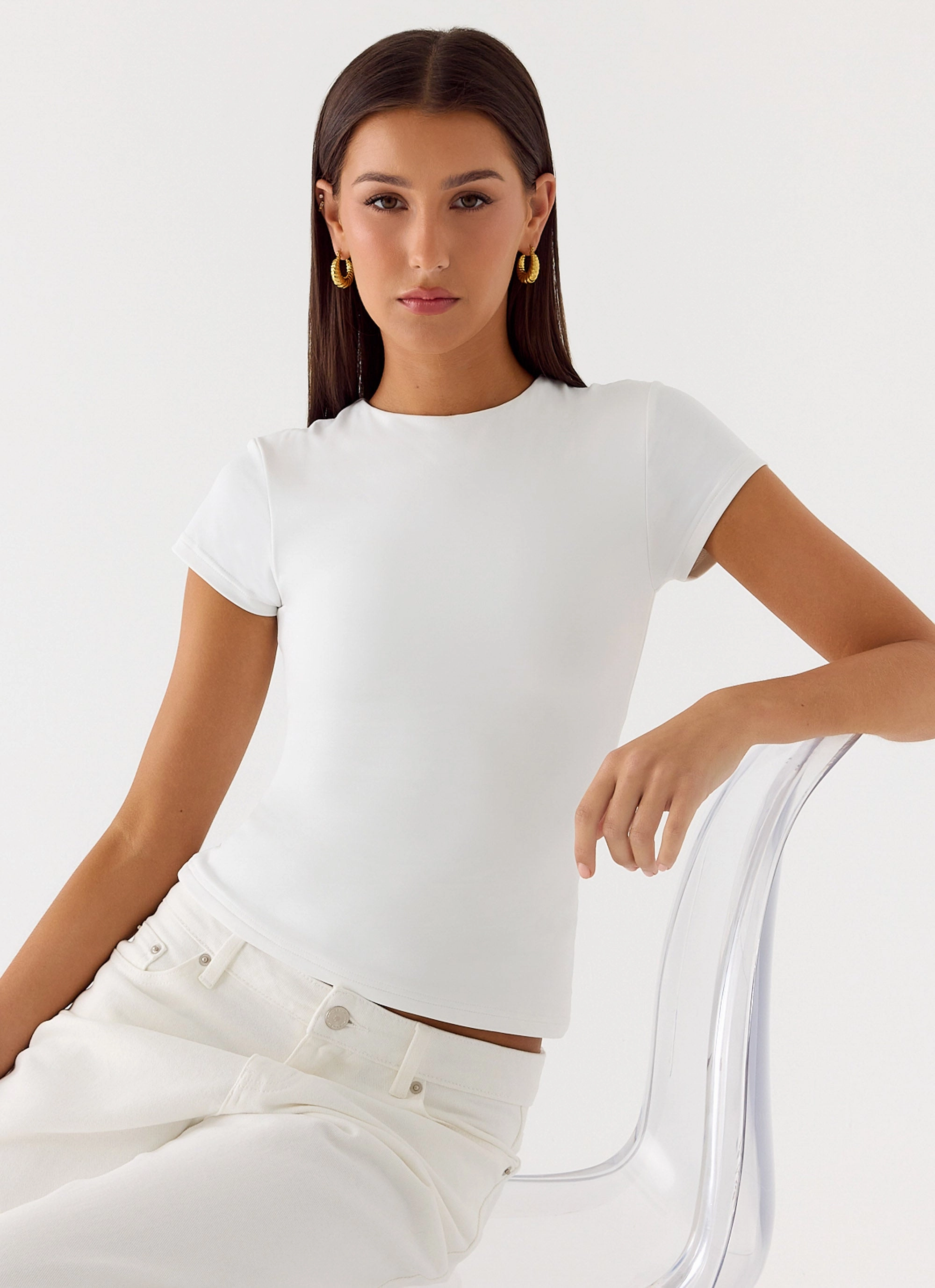 Soft Knit Modern Layering About You Top - White