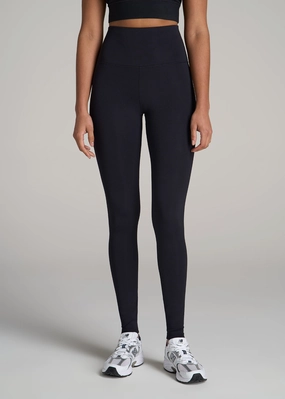 Balance High-Rise Leggings for Tall Women in Ribbed Black sporty wear Flex Fit