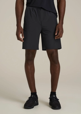 OdorControlTech Linen shorts 2-in-1 Featherweight Running Short for Tall Men in Black