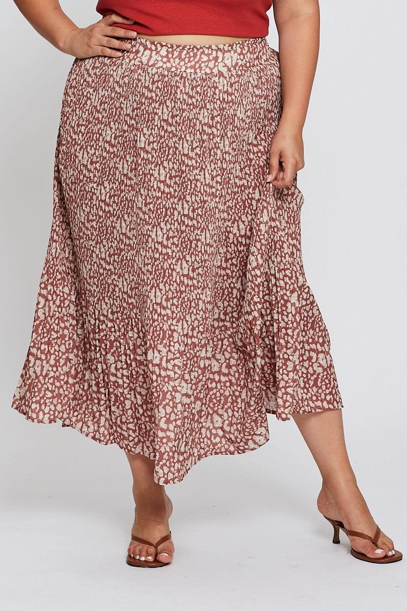 Evening Outing Athleisure Inspired Abstract Print High Waist Maxi Skirt