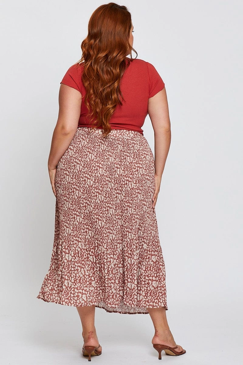 Abstract Print High Waist Maxi Skirt Non Irritating Texture Stylish Vibe