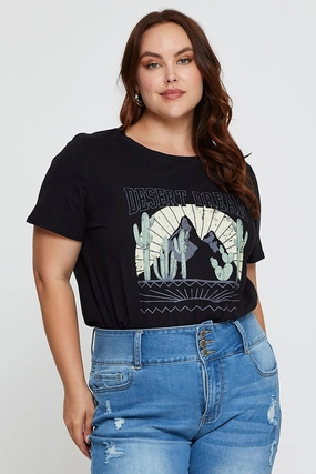futuristic Flexible Cuff Design Black Graphic T-shirt Short Sleeve Cotton