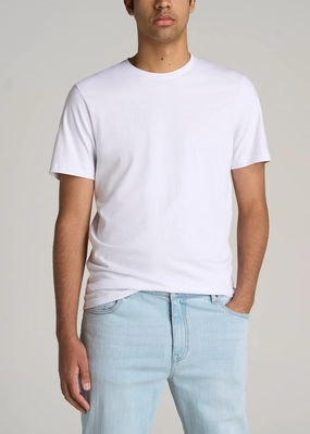 RubberizedGrip The Everyday REGULAR-FIT Crewneck Tall Men's T-Shirt in White