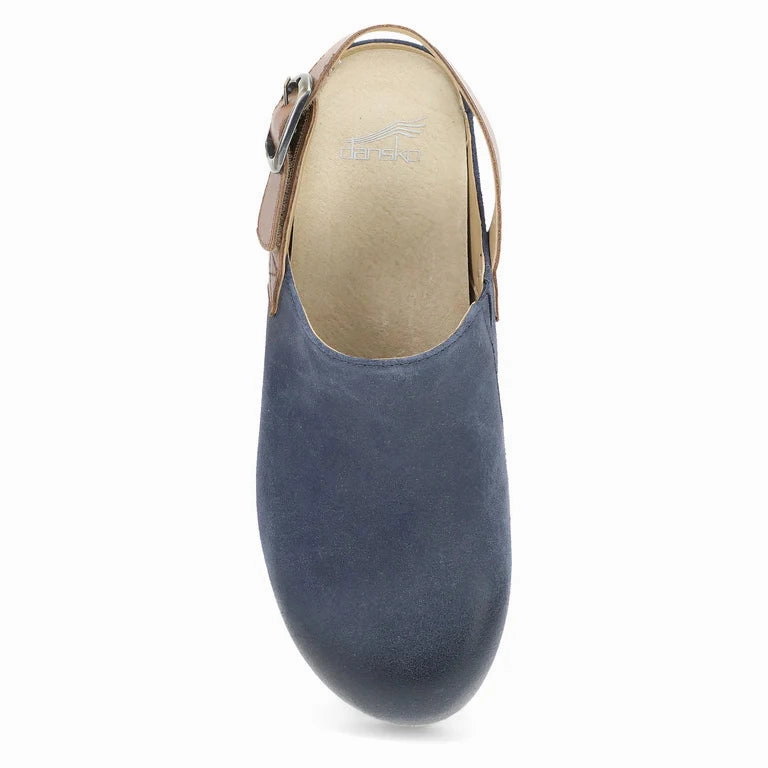 Dansko Women's Merrin Clog - Blue Burnished Suede Peak Path