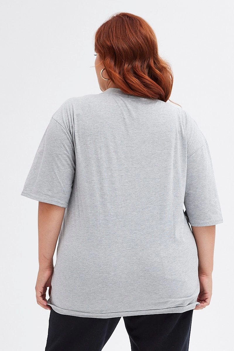 Men's Quick Fit Performance Grey Graphic T-shirt Short Sleeve Crew Neck