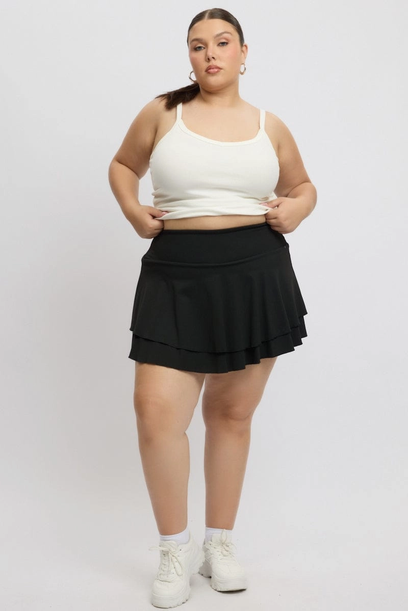 Black Flare Mini Skort Skirt Outfit Diary Fashion Week Ready