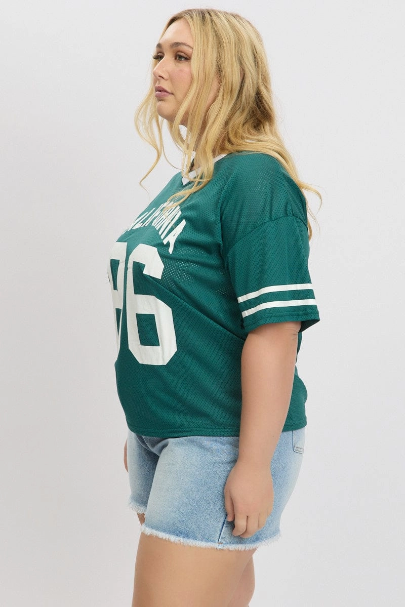 Green Graphic T Shirt Short Sleeve Crew Neck No-Fuss Design insulated