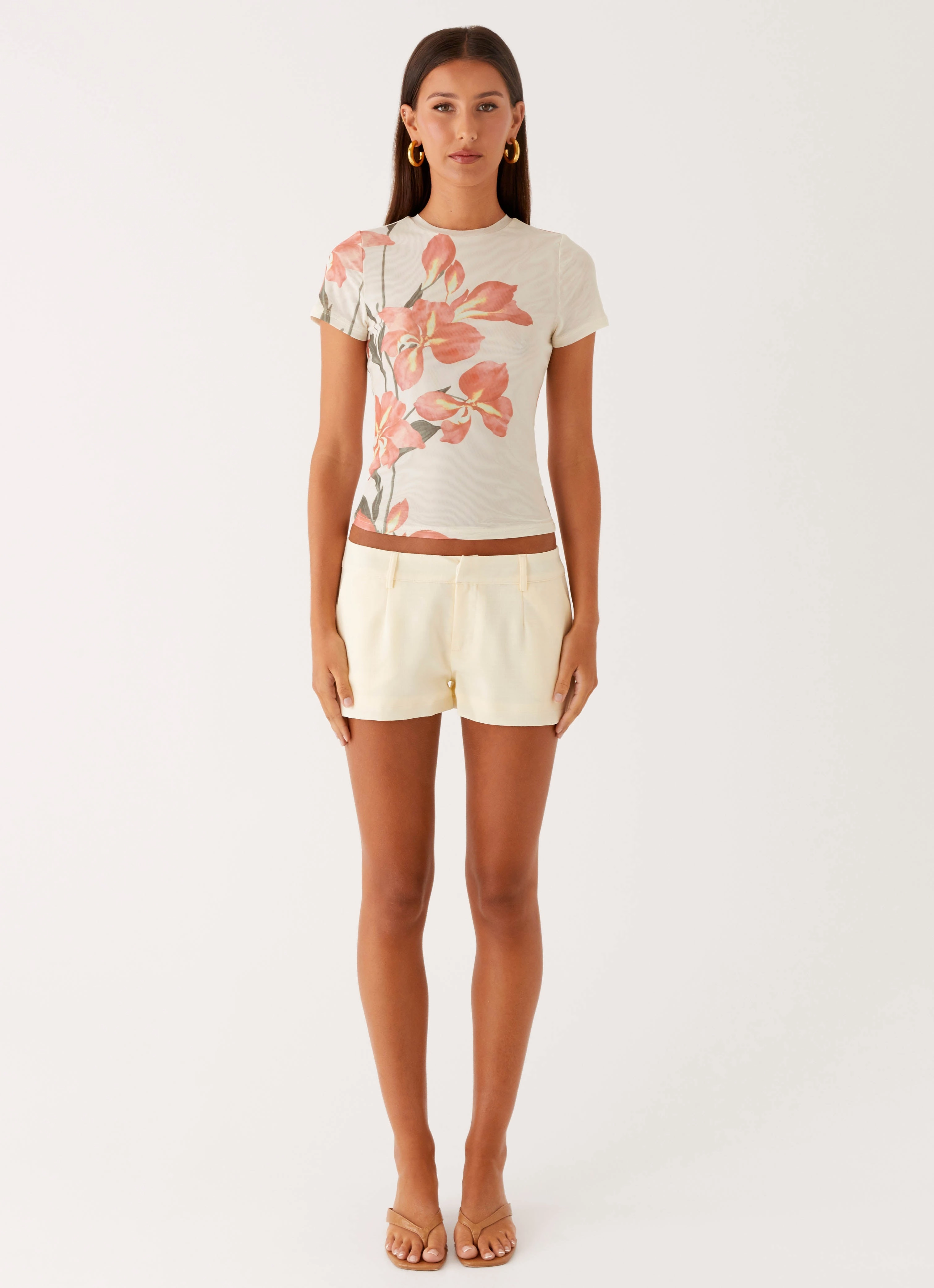 Wrinkle Resistant Material Chic Vibes Late Night Mesh Baby Tee - Siena Floral