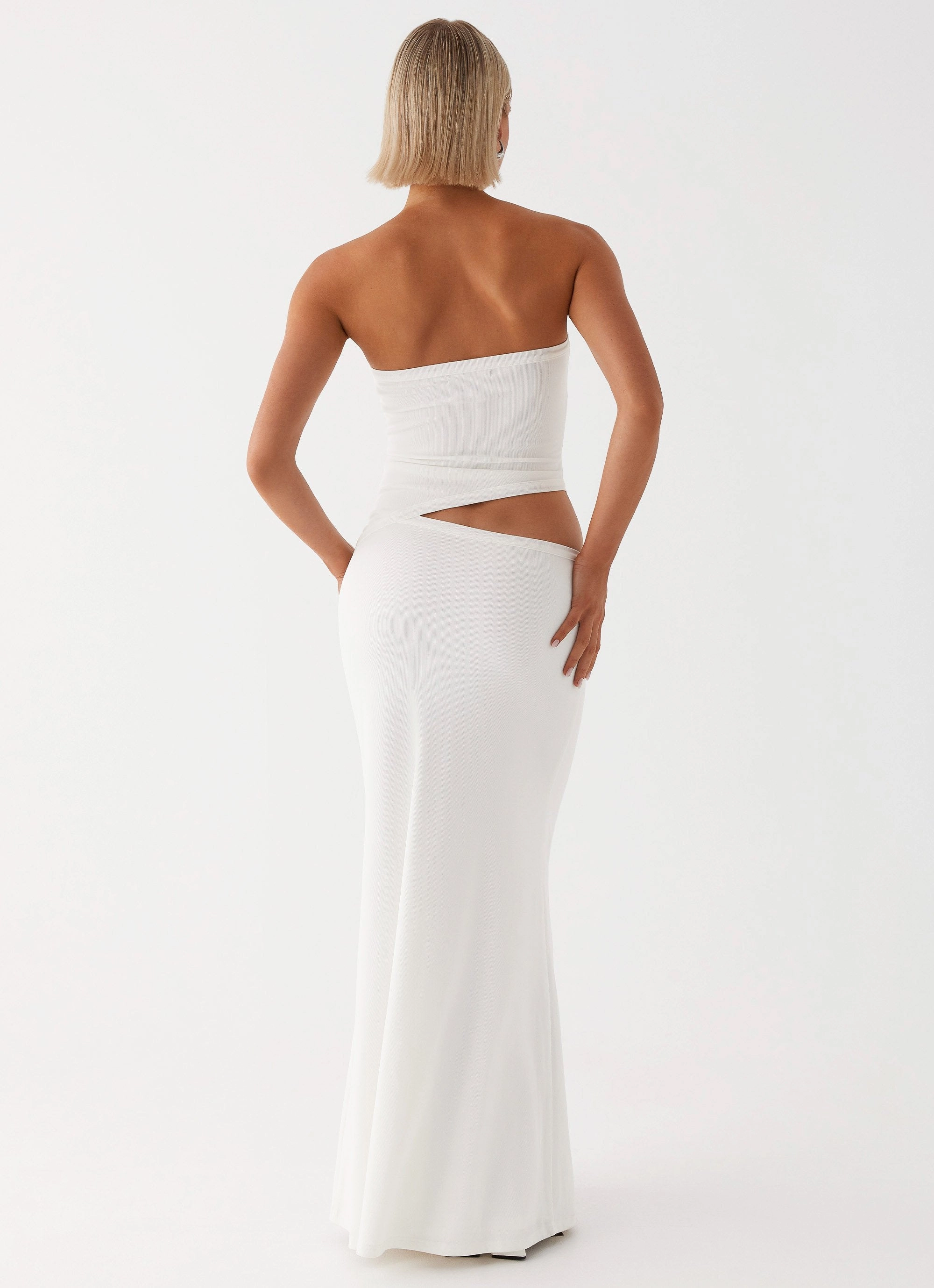Wild Roses Maxi Dress - White Semi Casual