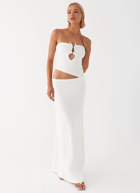 Wild Roses Maxi Dress - White Cool Touch Comfortable and Fashionable