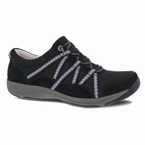 Dansko Women's Harlyn Sneaker - Black Suede Lace   Up Wind Jog