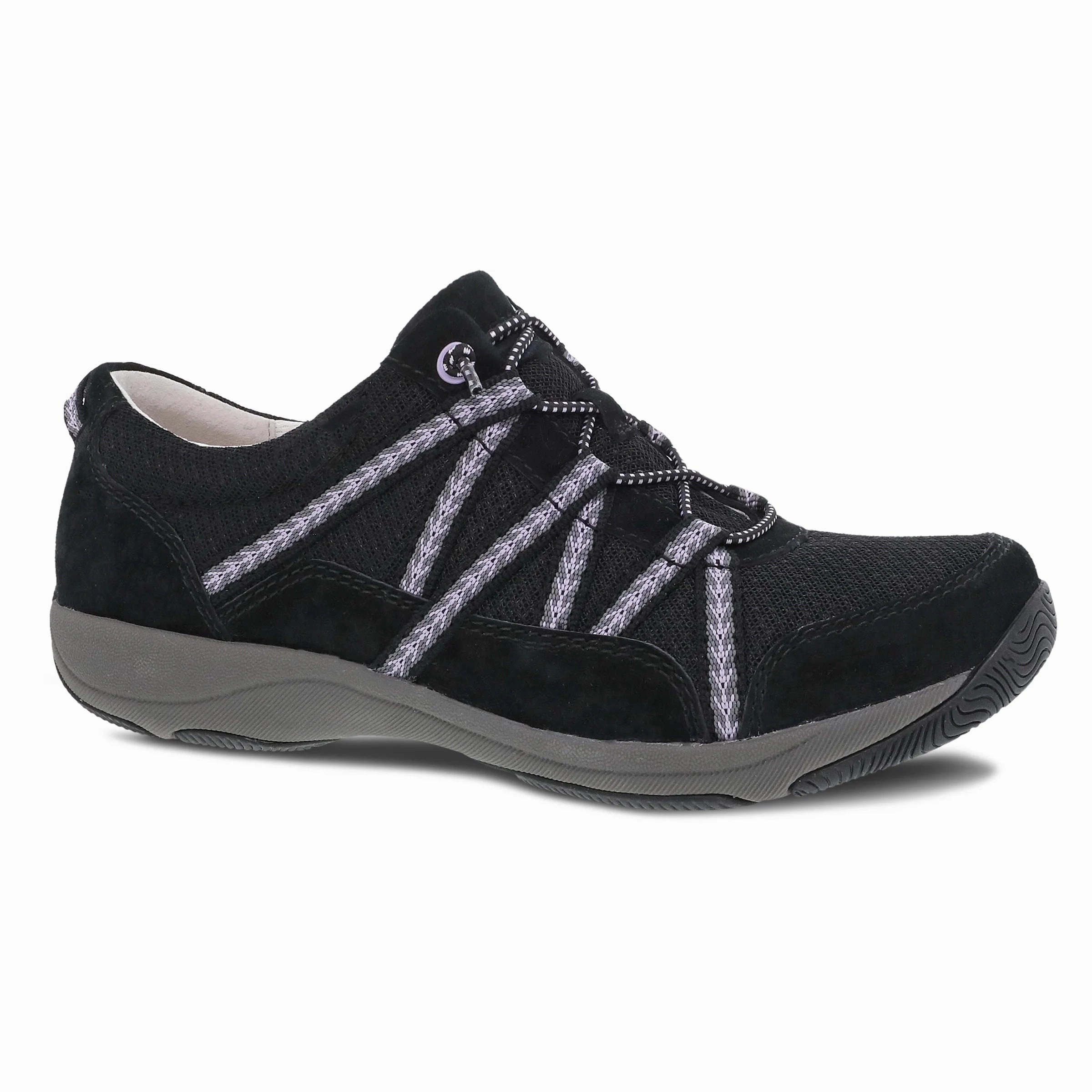 Supportive Feel Dansko Women's Harlyn Sneaker - Black Suede