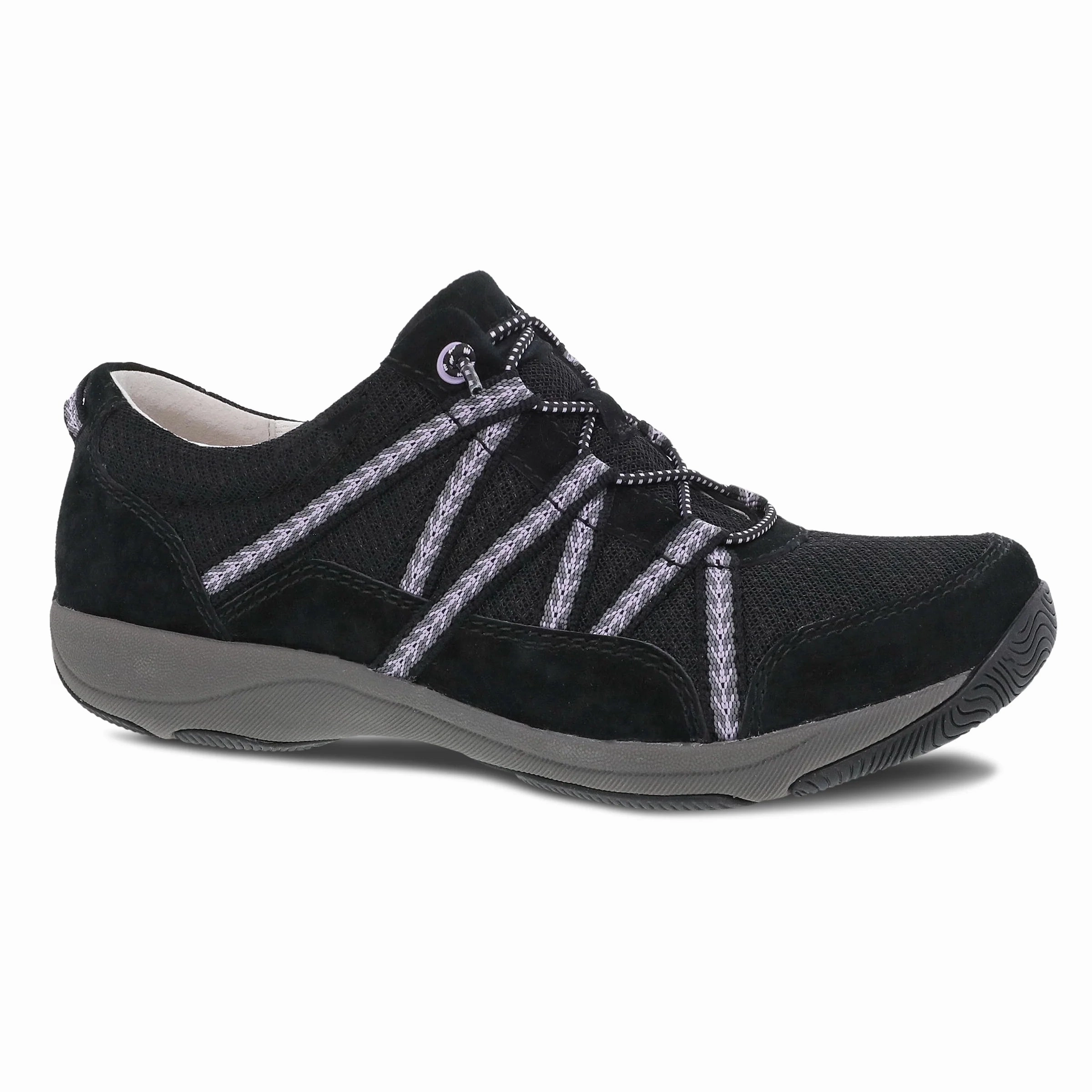 Dansko Women's Harlyn Sneaker - Black Suede Reinforced toe