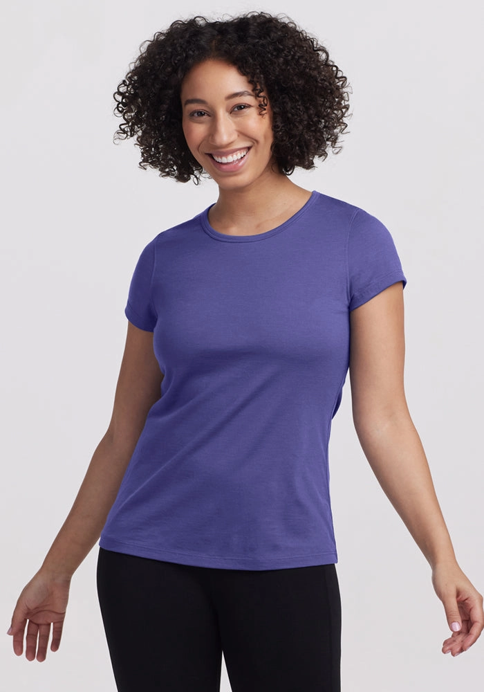 Addie Crew Neck - Ink Blue Quick Drying Sporty Stretch Fit