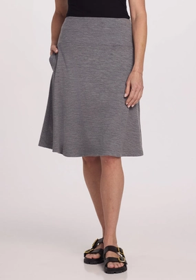Marilyn Flowy Midi Skirt - Graphite Heather Modern Luxe Future Fashion