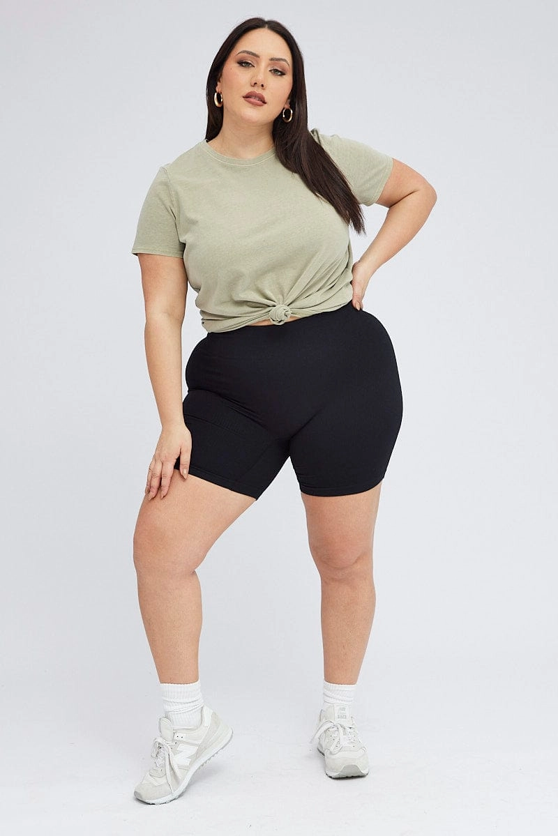 Comfy Comfort Versatile Option Green T-shirt Short Sleeve Crew Neck