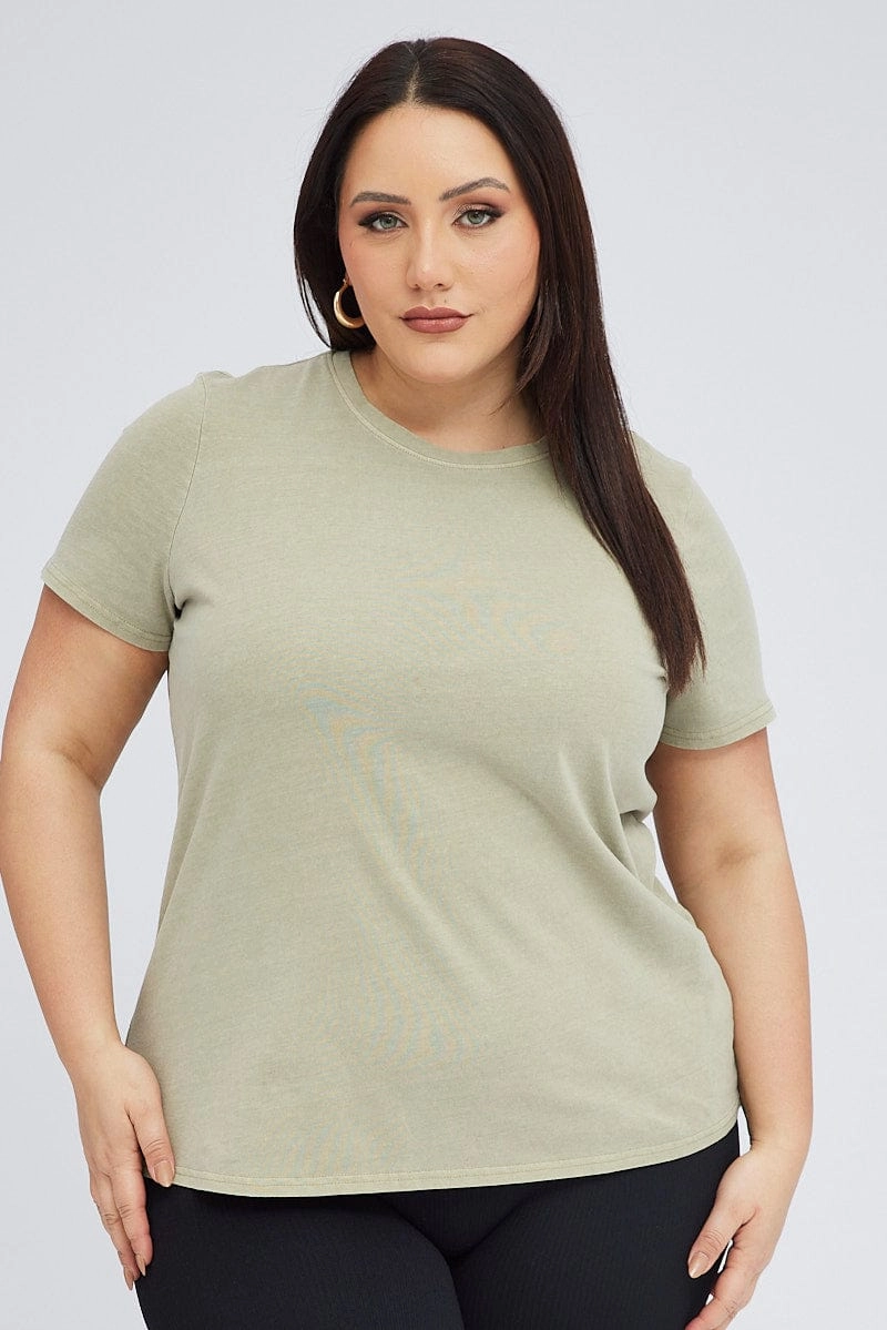 Light Flex Fit Green T-shirt Short Sleeve Crew Neck
