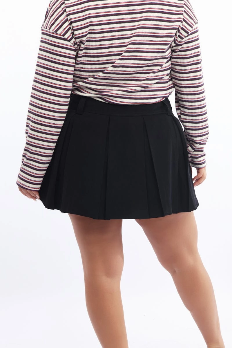 Black Pleated Mini Tennis Skirt Season To Season Cozy Movement
