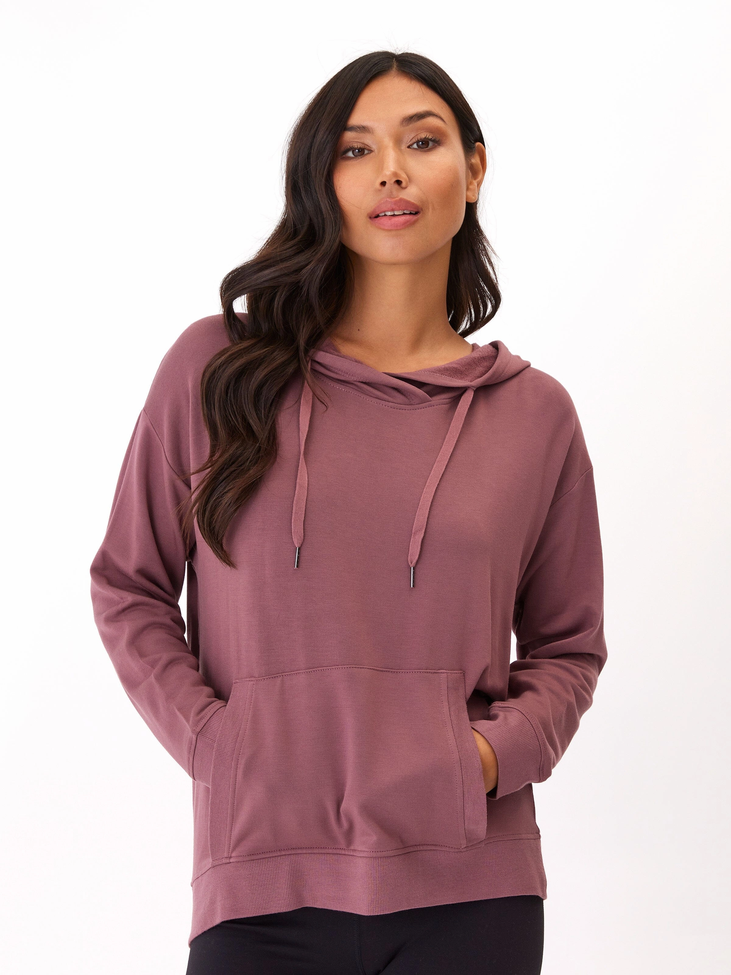 Anti Pilling Fabric Madge Feather Fleece Pullover Hoodie