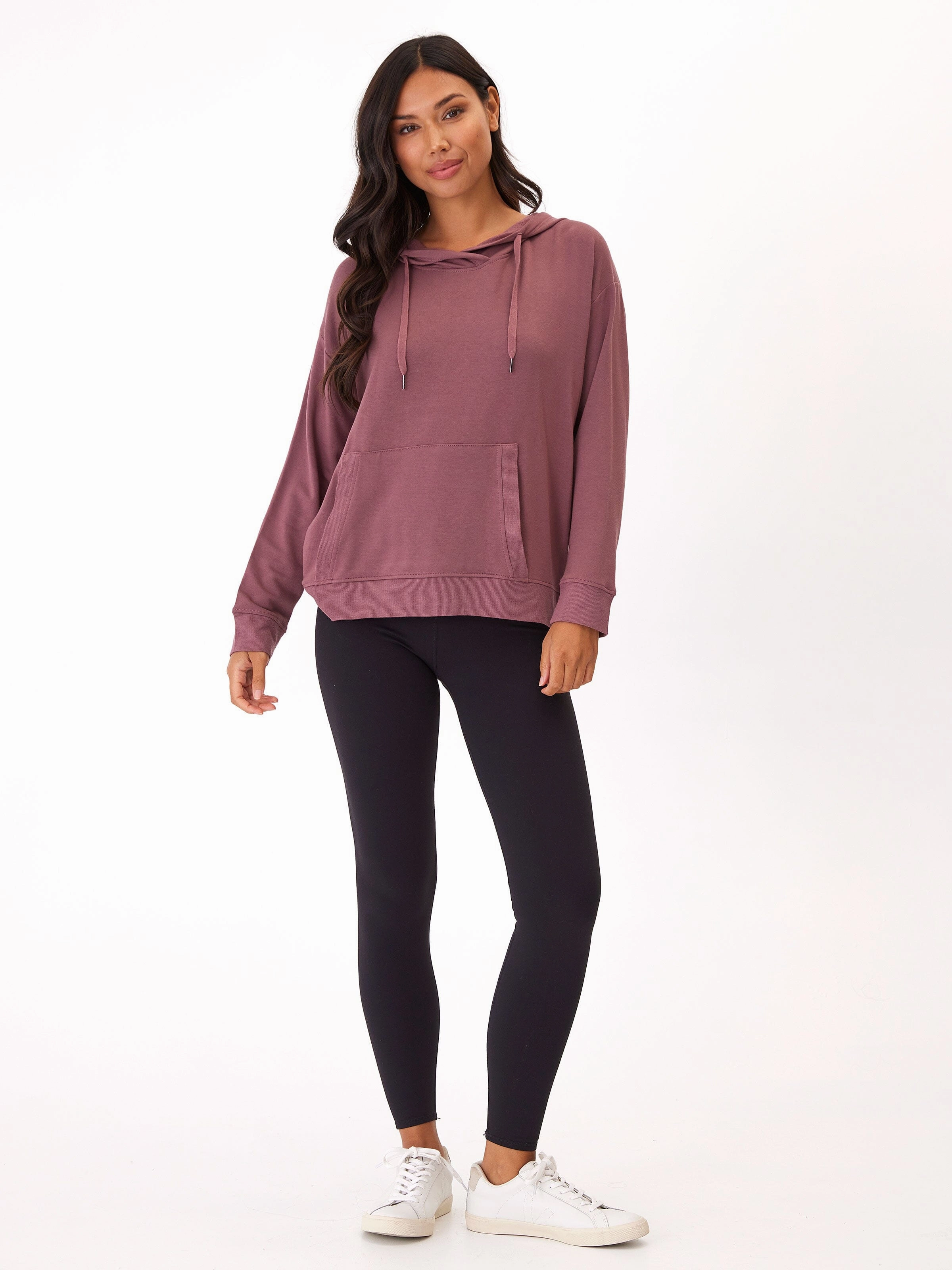 Madge Feather Fleece Pullover Hoodie MagneticClosure