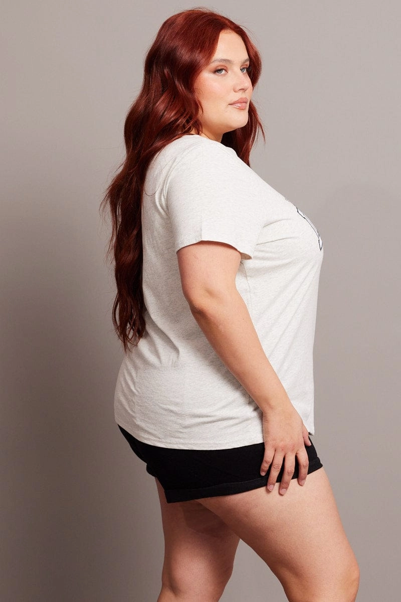 Minimalist Apparel Grey Graphic T-shirt Short Sleeve Crew Neck