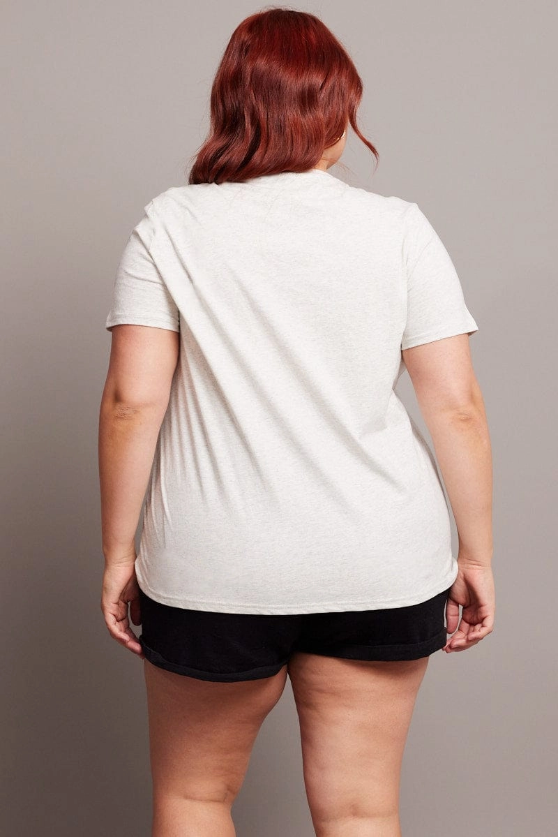 Grey Graphic T-shirt Short Sleeve Crew Neck Cool and Comfortable Fun Prints