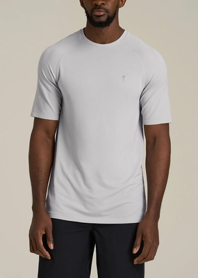 Vented Training Top for Tall Men in Silver Drop SoftInteriorLining BreathableMesh