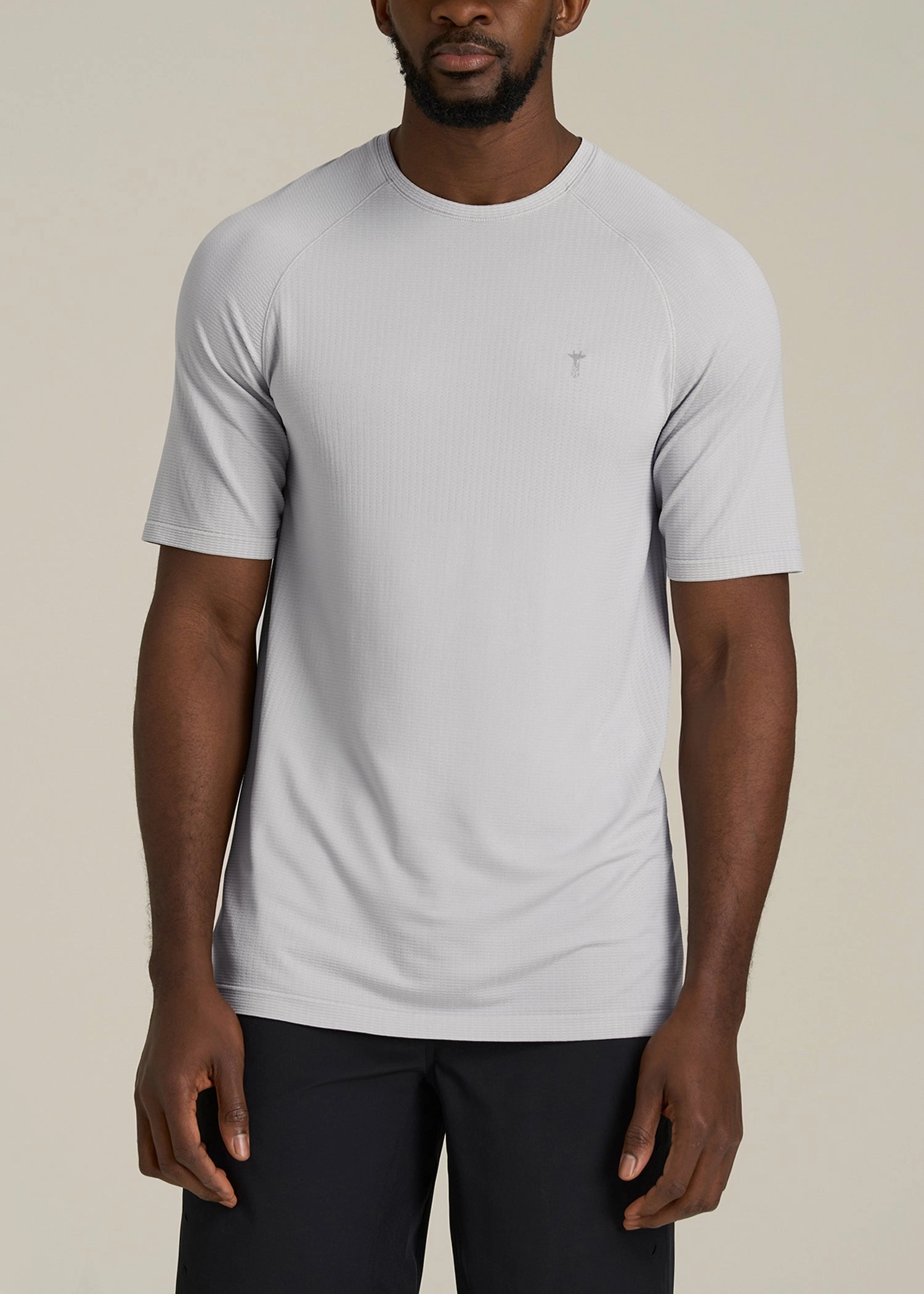 Vented Training Top for Tall Men in Silver Drop Friction Resistant Shoulder