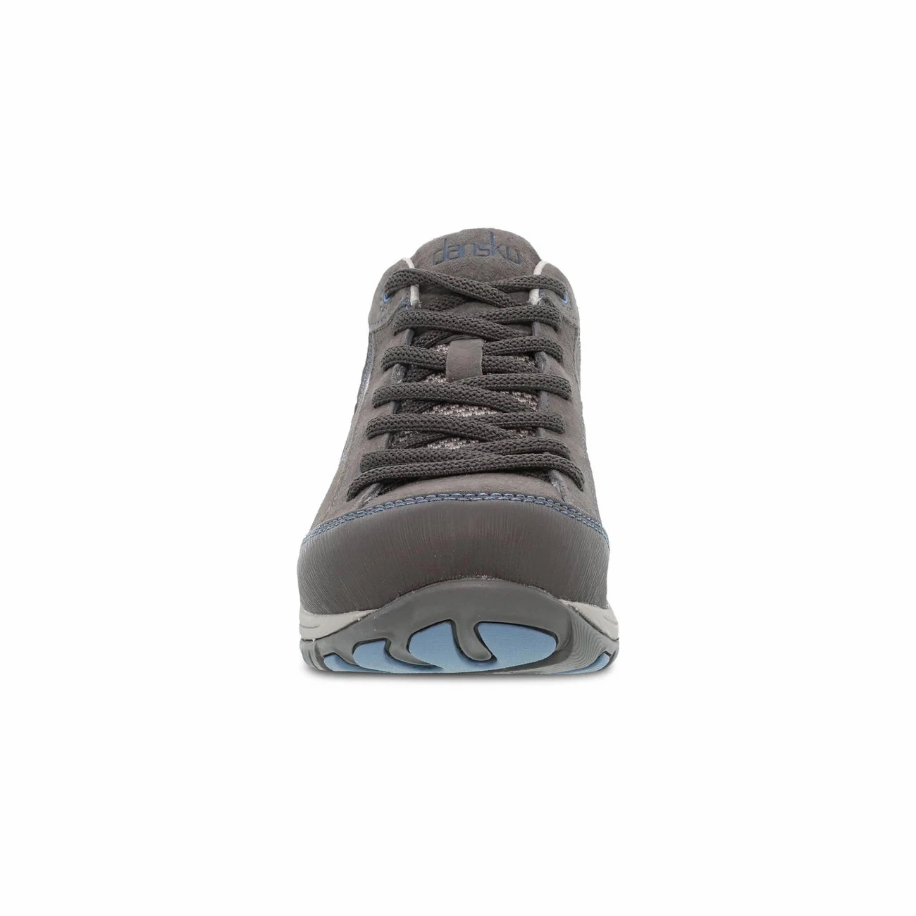Heel Support Dansko Women's Paisley Waterproof Sneaker - Grey/Blue Suede