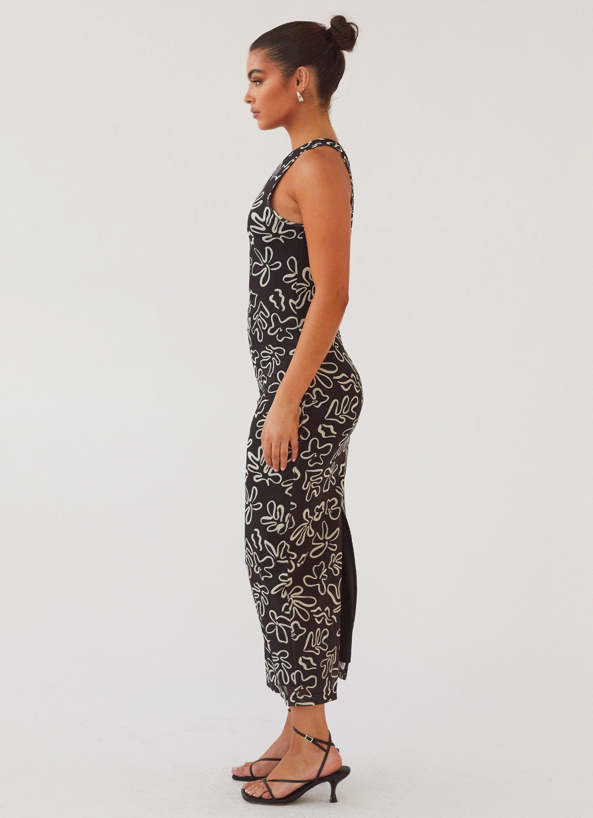 All Eyes On Me Maxi Dress - Petal Gloom Texture Flow
