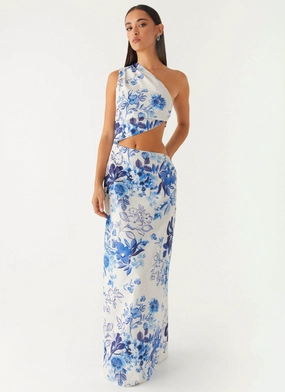 All Summer Long Maxi Dress - Serene Sky Floral Sleek and Sleek Charming Design