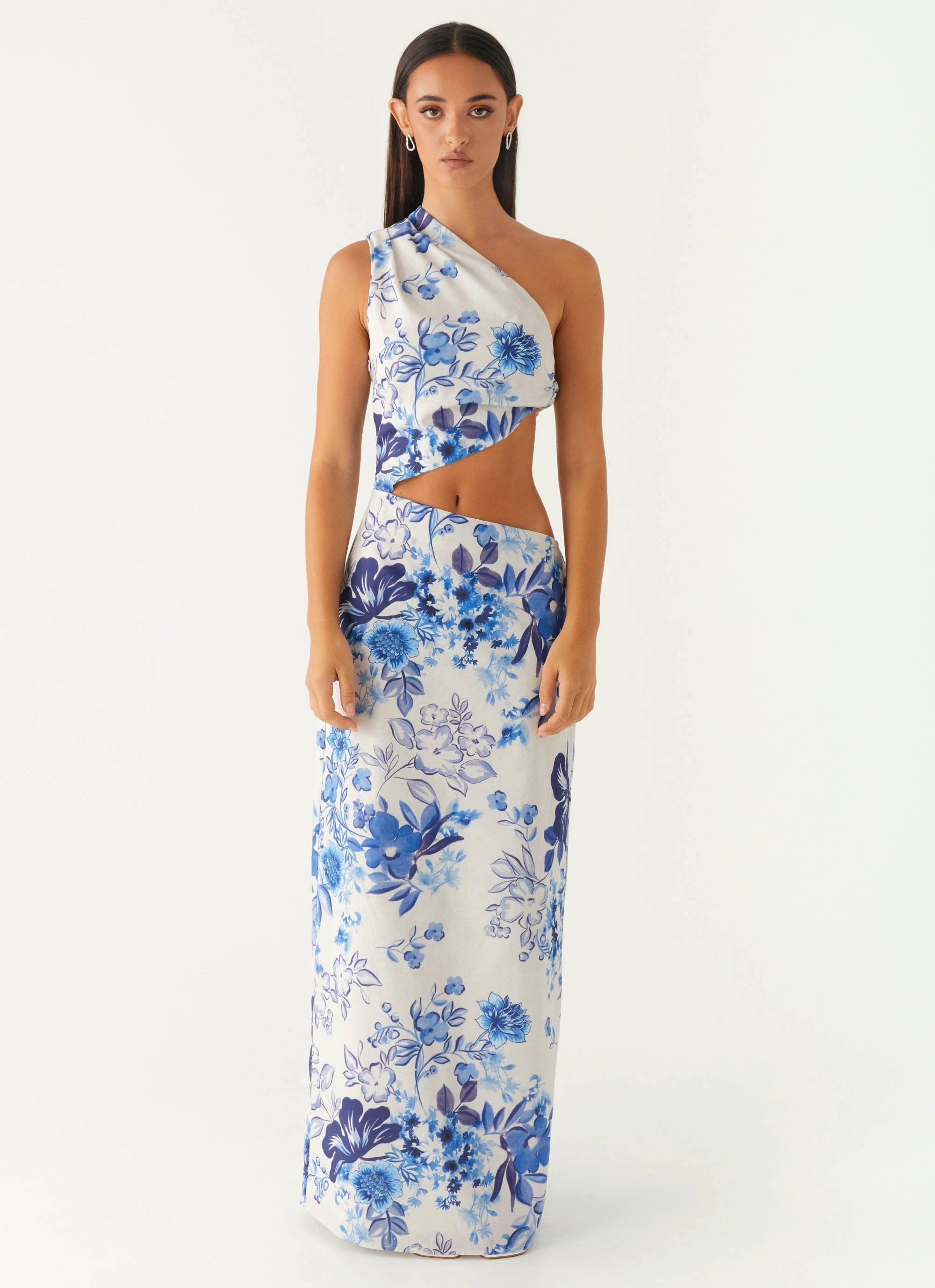 All Summer Long Maxi Dress - Serene Sky Floral Classic Waistband