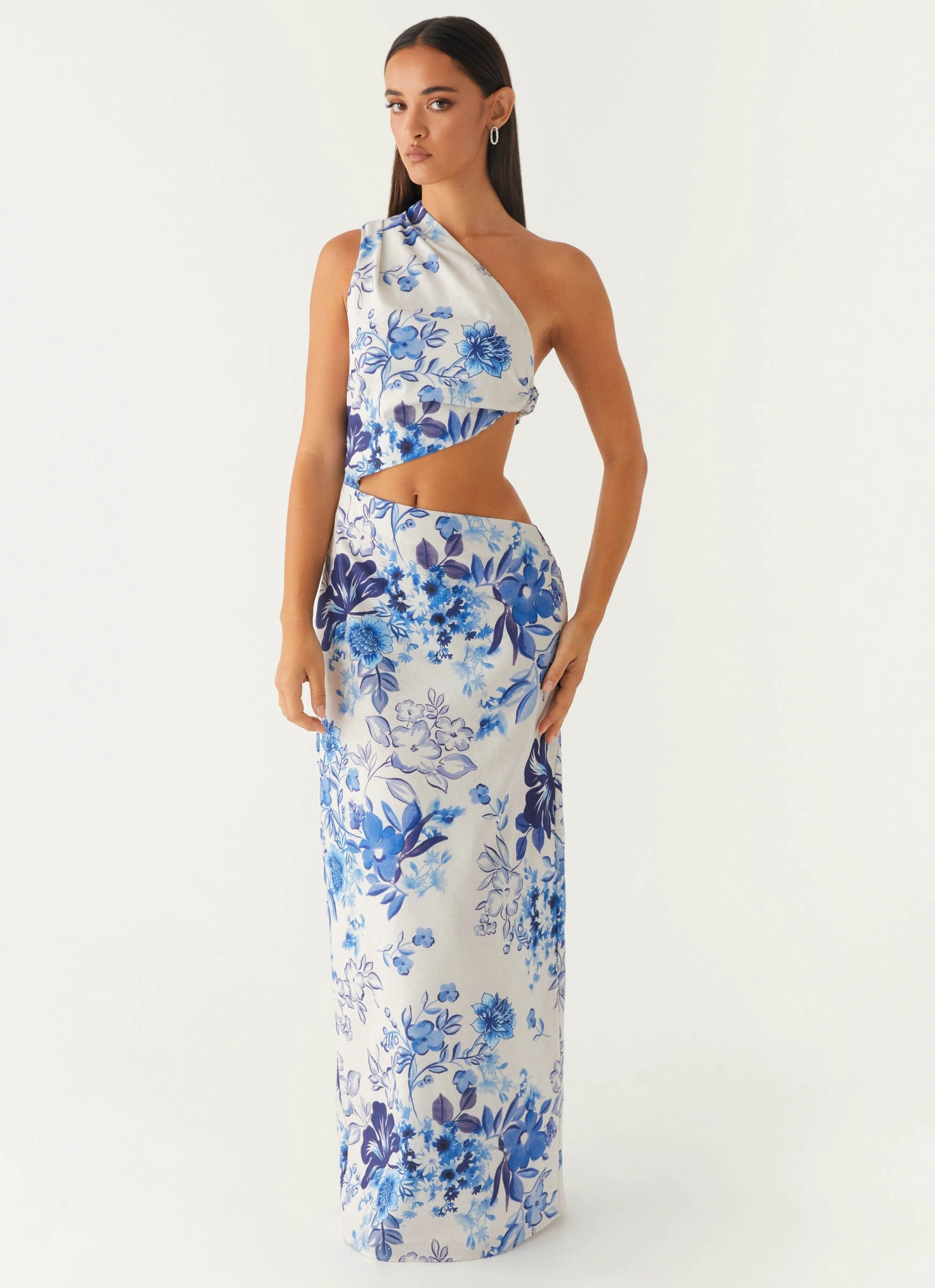All Summer Long Maxi Dress - Serene Sky Floral Travel-Essential