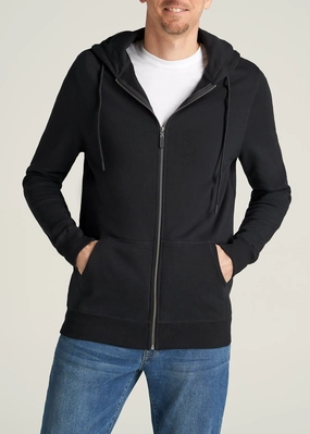 product tag identification Essential Clothing Wearever French Terry Full-Zip Men's Tall Hoodie in Black