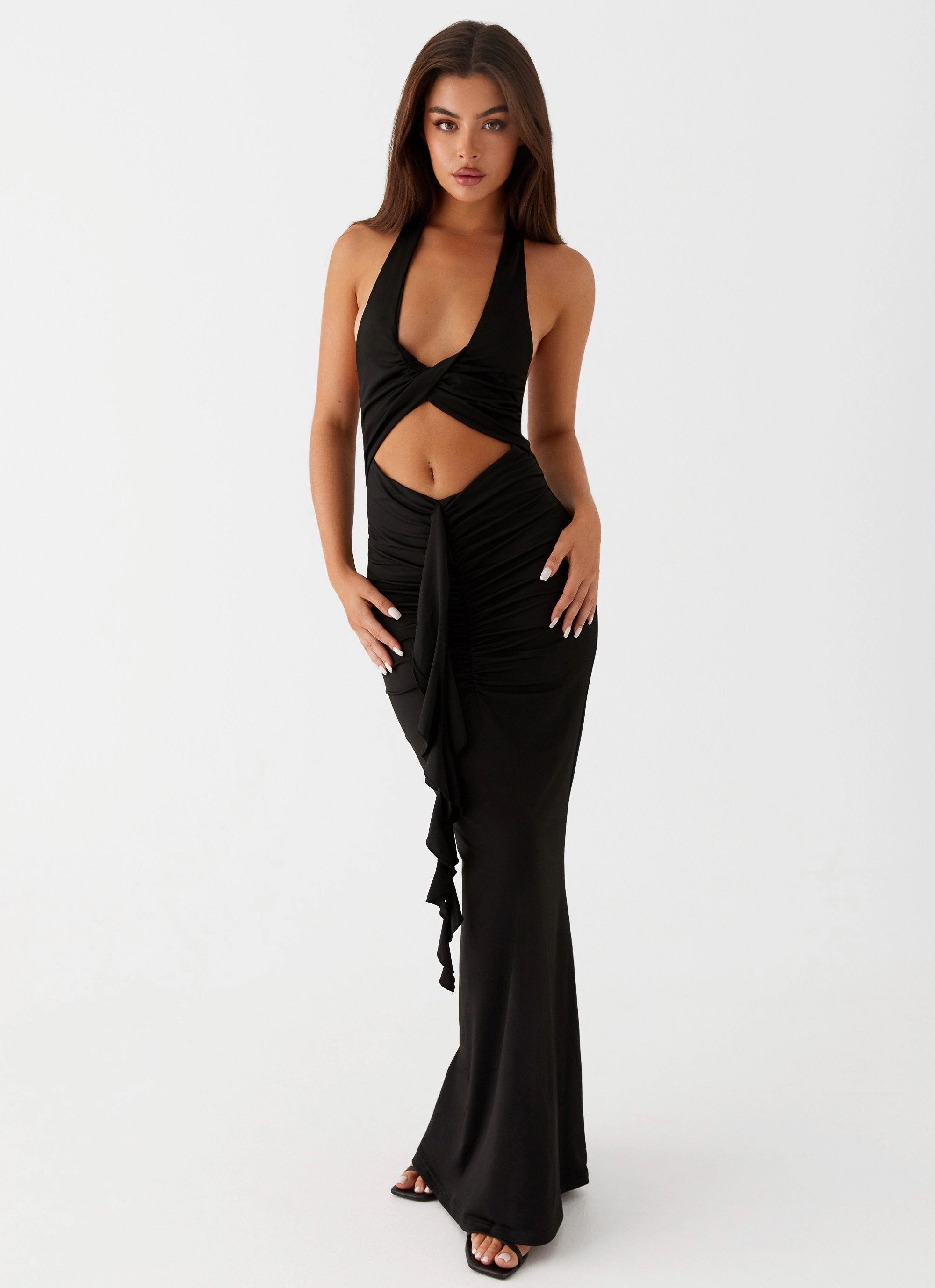 Relaxed Line Allanna Frill Maxi Dress - Black