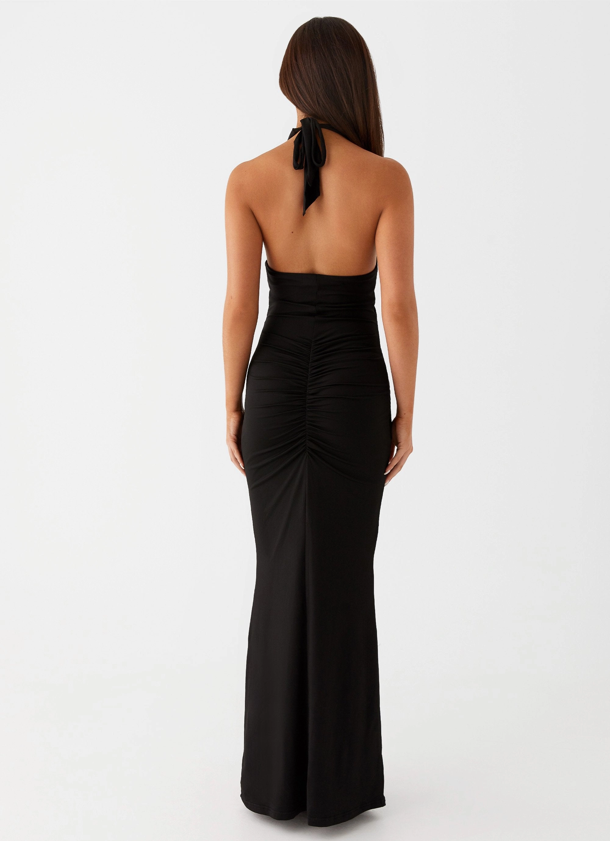 Allanna Frill Maxi Dress - Black Natural Style Natural Fit