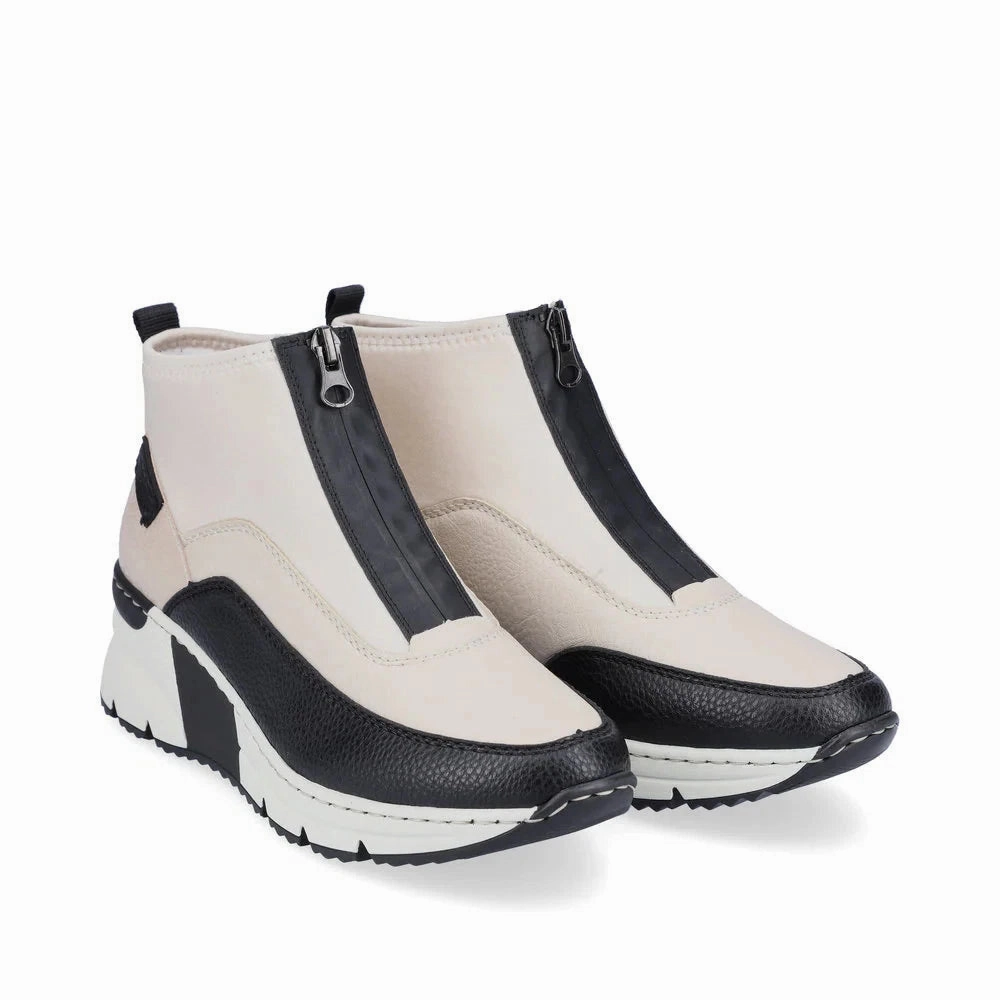 Rieker Women's Kitty 52 Boot - Beige Combination Reinforced Eyelets