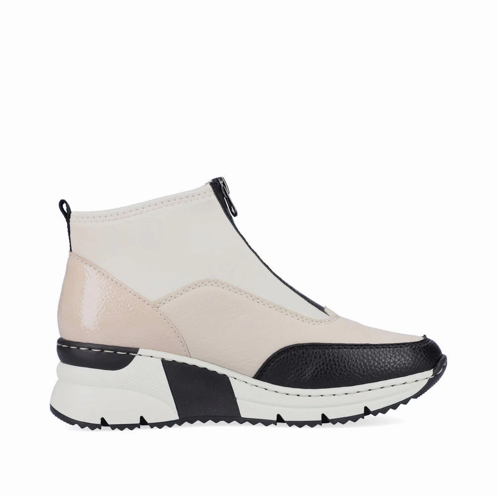 Rieker Women's Kitty 52 Boot - Beige Combination Tough Mid Cut