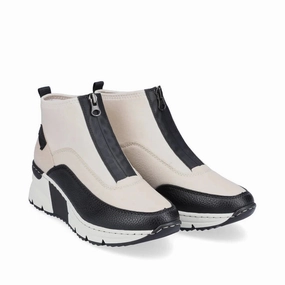 Rieker Women's Kitty 52 Boot - Beige Combination Reinforced Eyelets