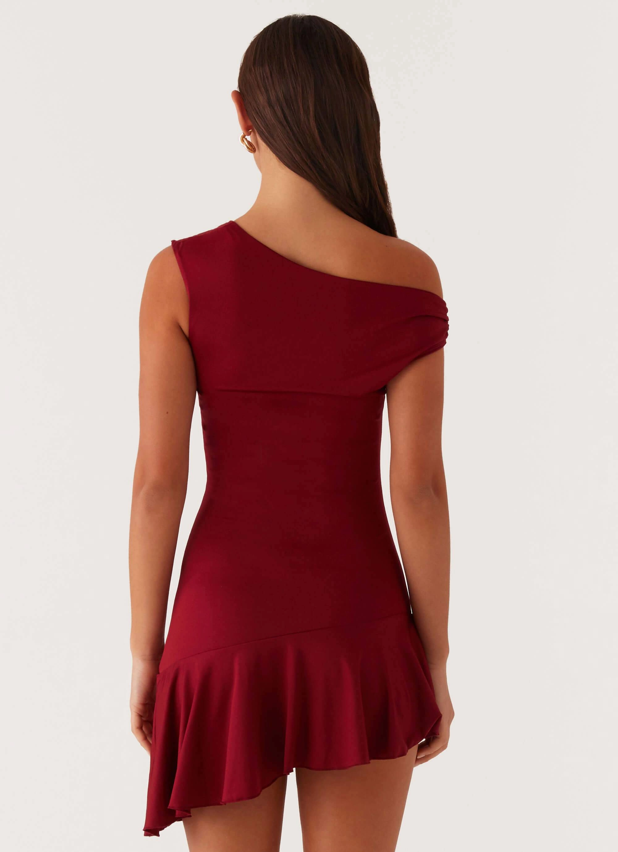 Classic Tailoring Amaya Twist Mini Dress - Maroon