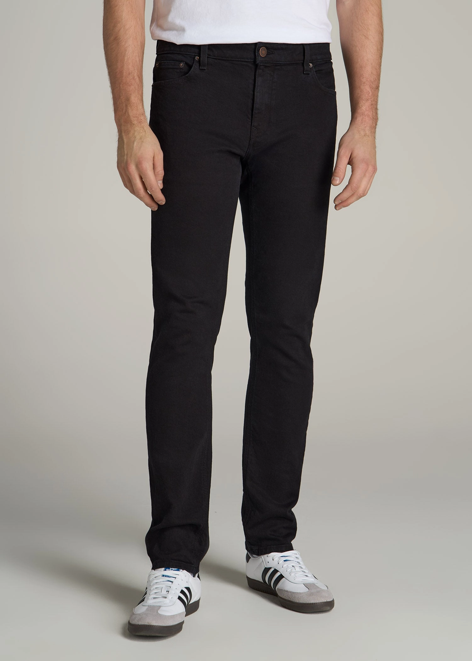 Clean Shape Americana Collection Dylan Slim Fit Jeans For Tall Men in Lark Black