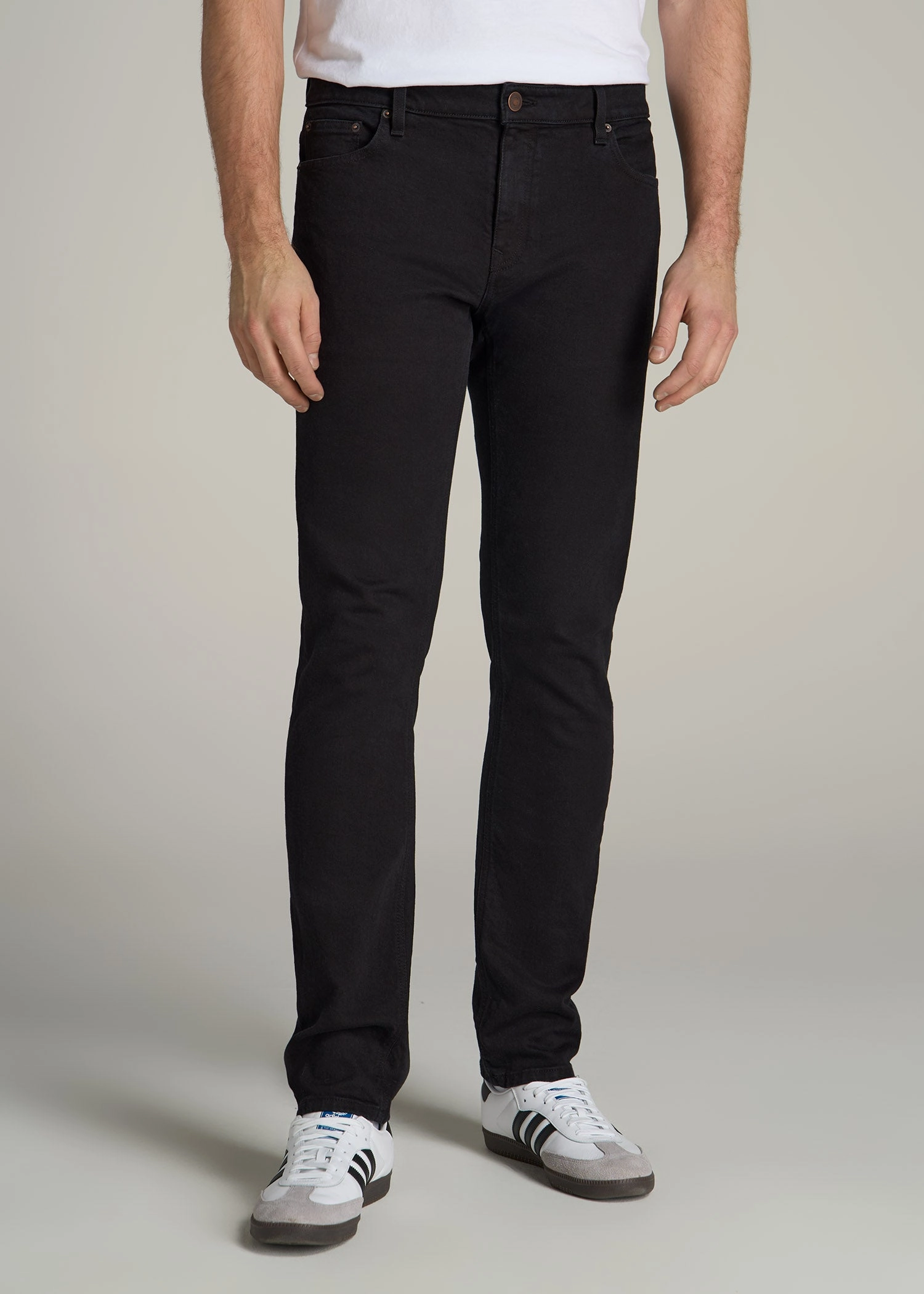 Cool Day Look Americana Collection Dylan Slim Fit Jeans For Tall Men in Lark Black