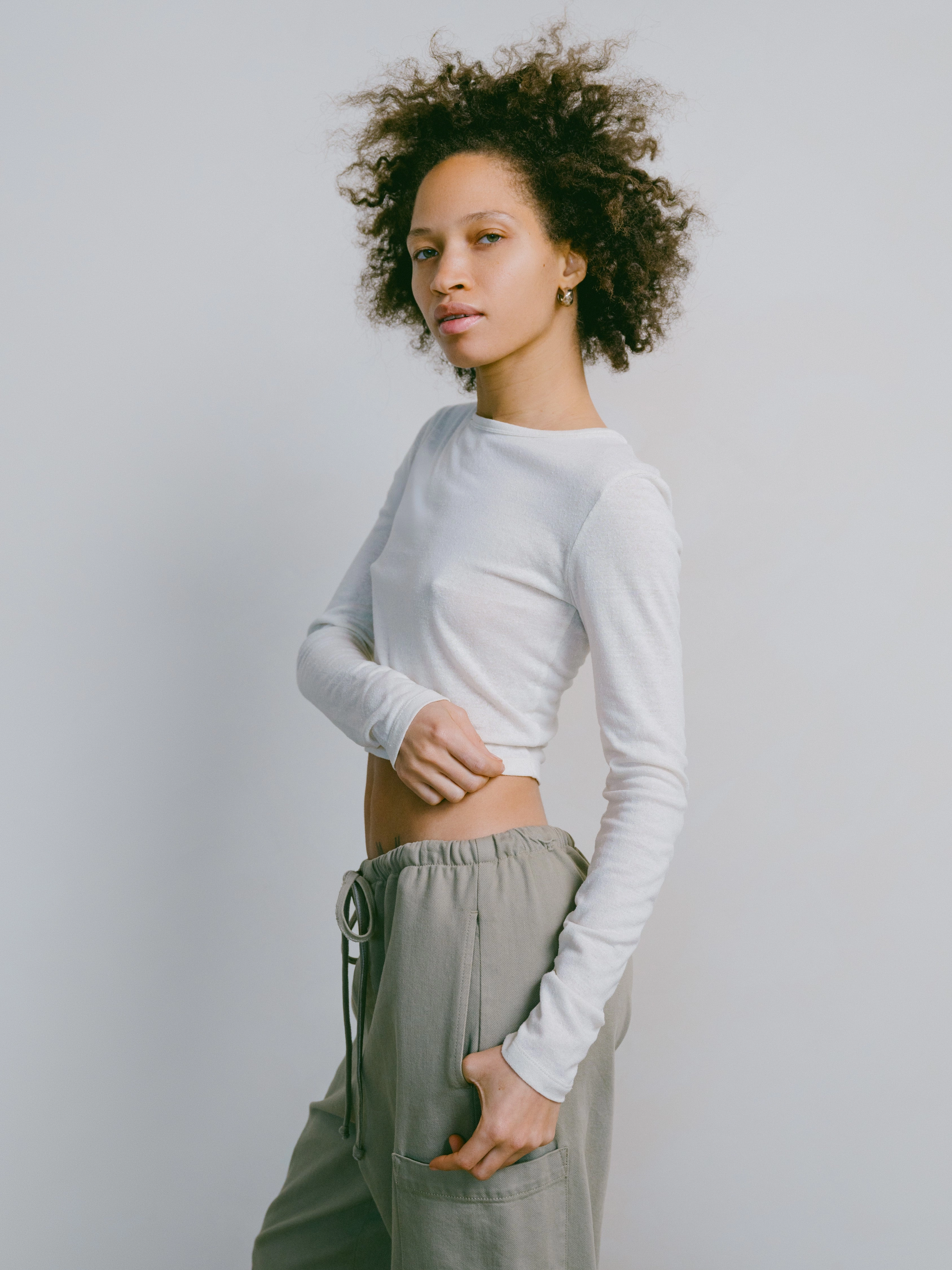 Lia Top, Regen Silk Noil Jersey, Natural Cozy Waistband Airflow Ventilation System