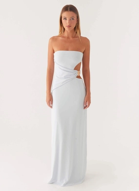 Knit Cool Contemporary Style Anetta Maxi Dress - Pale Blue