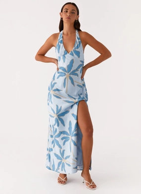 Shared Glow Delicate Tone Angie Maxi Dress - Opulent Blue